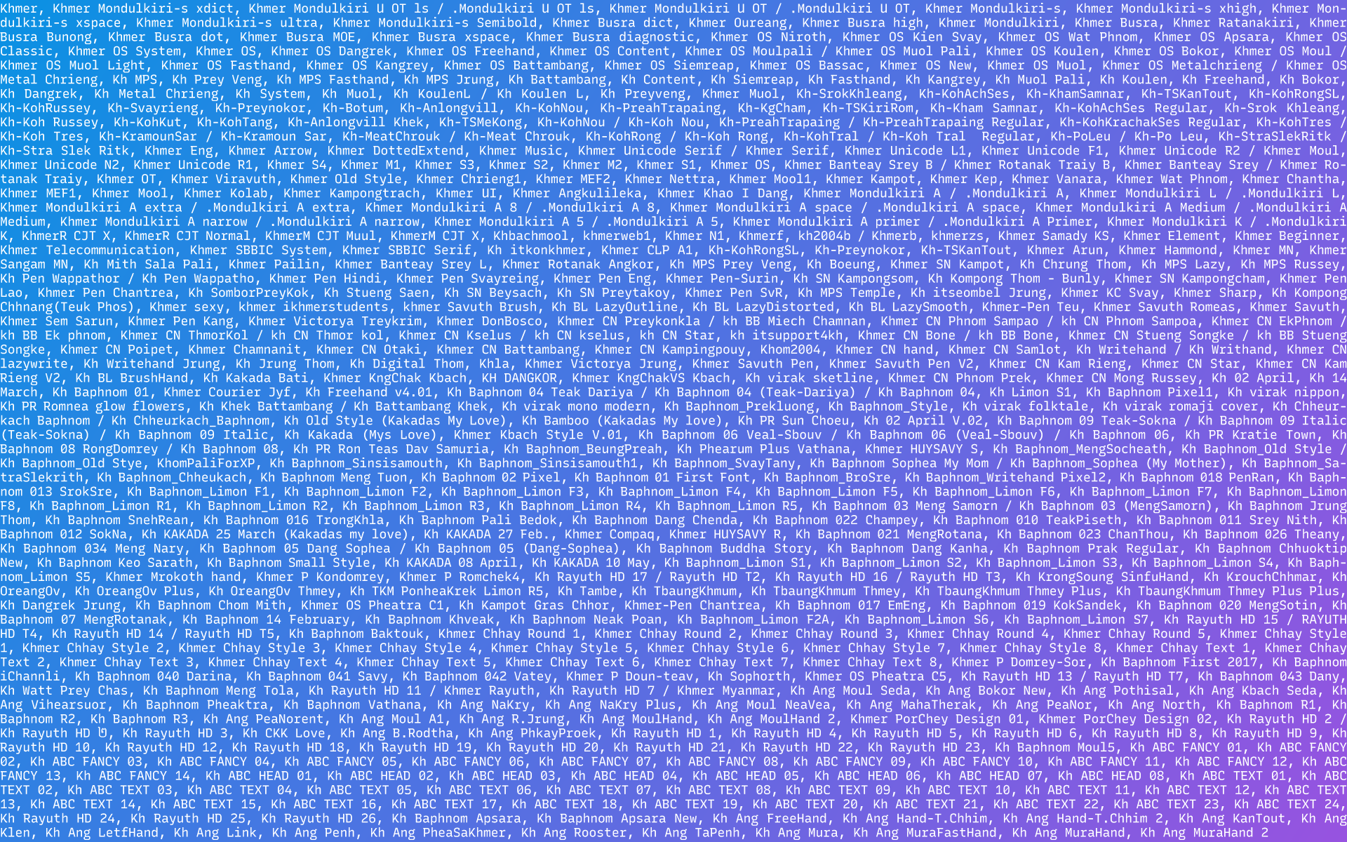 កុំប្រើពាក្យ Khmer/Kh នៅពីមុខឈ្មោះពុម្ពអក្សរទៀត